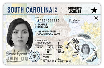 Over 21 DL with Real ID, Front