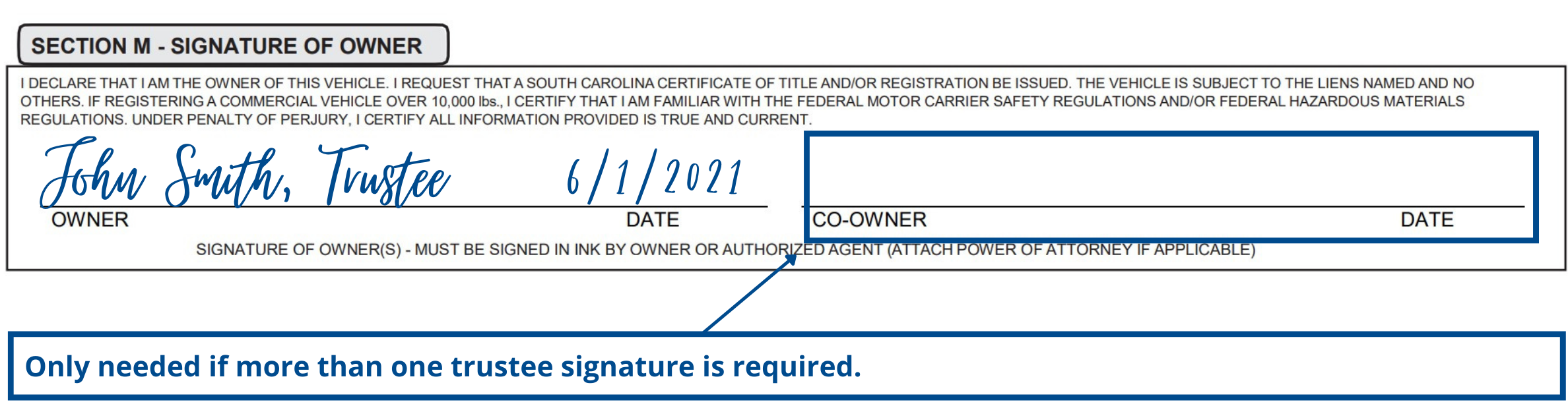 Form 400 Section M example